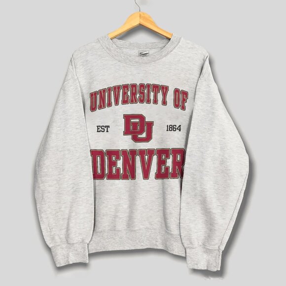 Vintage University Of Denver Sweatshirt, Denver College Shirt For Mens Womens - Picture 1 of 2